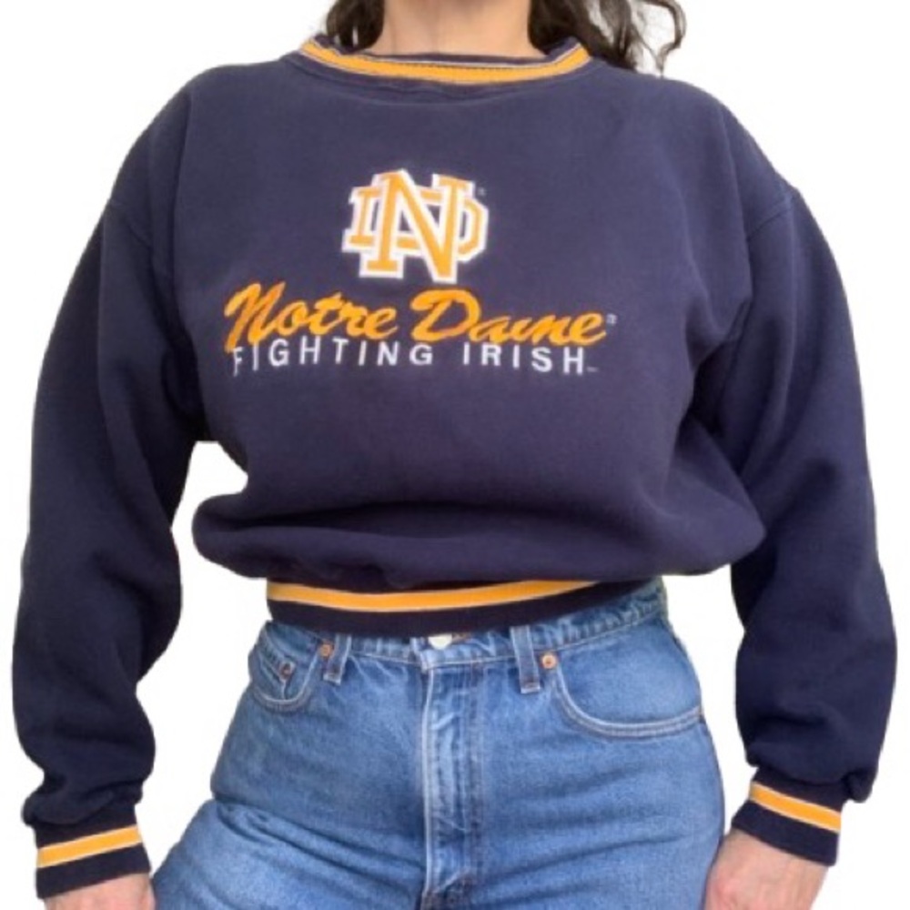 Vintage Notre Dame Fighting Irish Pullover Crewneck Crew Neck Women's Sweatshirt